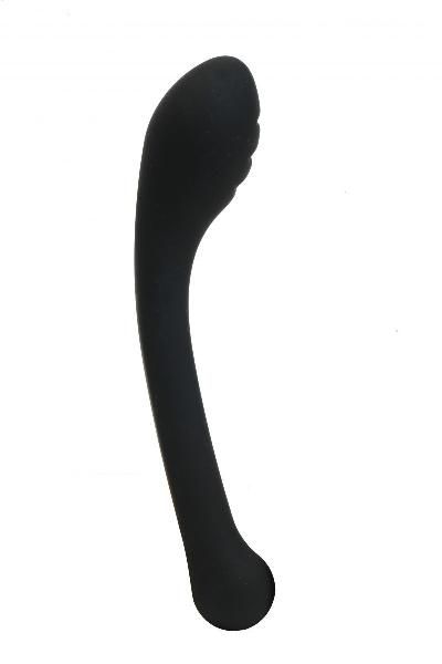 Черный фаллоимитатор с изогнутой головкой - 18 см. от 4sexdreaM