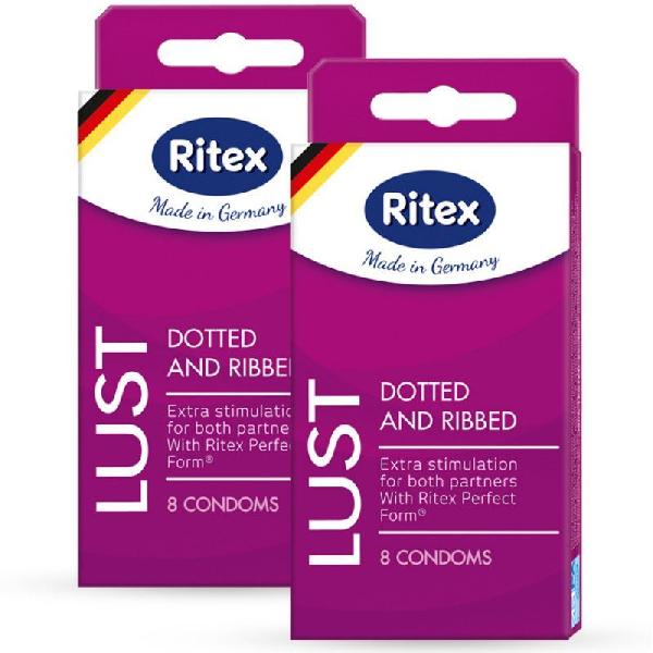 Рифленые презервативы RITEX LUST с пупырышками - 8 шт. от RITEX