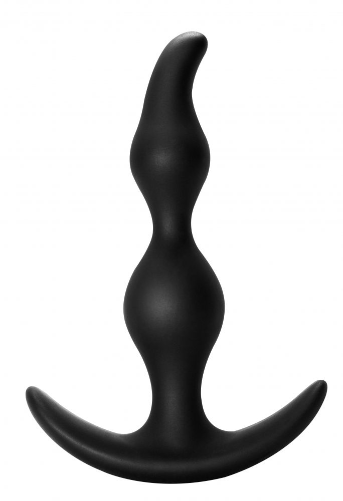 Чёрная анальная пробка Bent Anal Plug Black - 13 см. от Lola toys