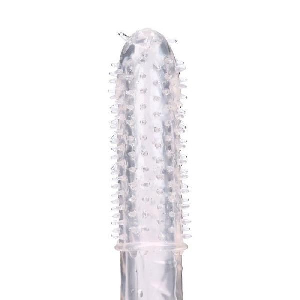 Прозрачная массажная насадка на пенис с усиками - 12,5 см. от Сима-Ленд