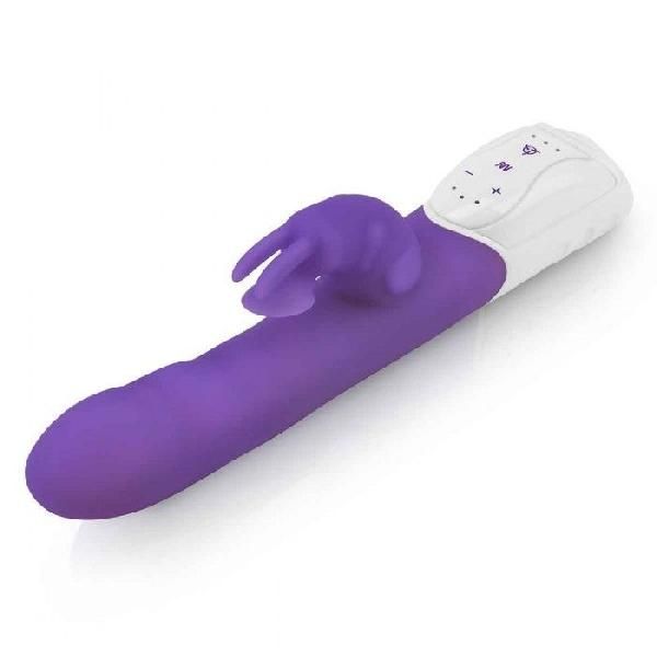 Фиолетовый вибромассажер с клиторальной стимуляцией Clitoral Suction Rabbit - 24,5 см. от Rabbit Essentials