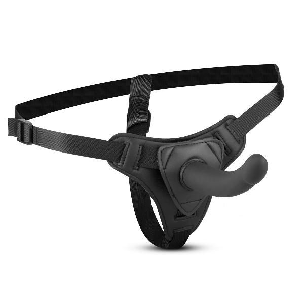 Черный страпон Harness With Silicone Dildo - 13,5 см. от EDC Wholesale