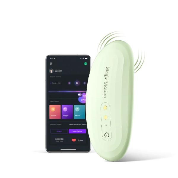 Зеленый вибромассажер в трусики Magic Motion Nyx - 8,8 см. от Magic Motion