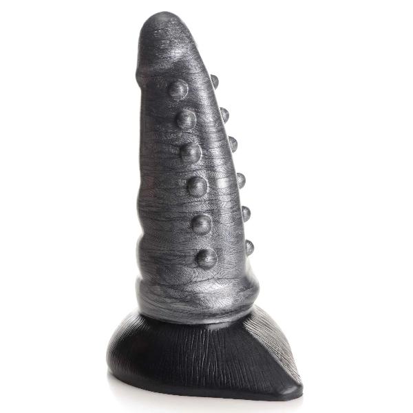 Серый фантазийный фаллоимитатор Beastly Tapered Bumpy Silicone Dildo - 21 см. от XR Brands