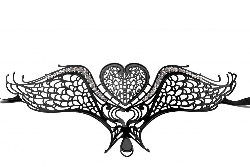 Чёрная металлическая карнавальная маска Swan Masquerade Mask от Shots Media BV