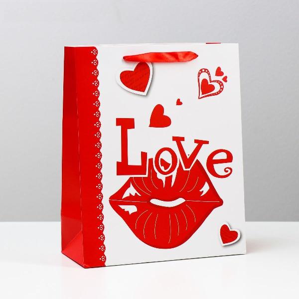 Бумажный пакет «Любовь» - 26 х 32 см. от Сима-Ленд