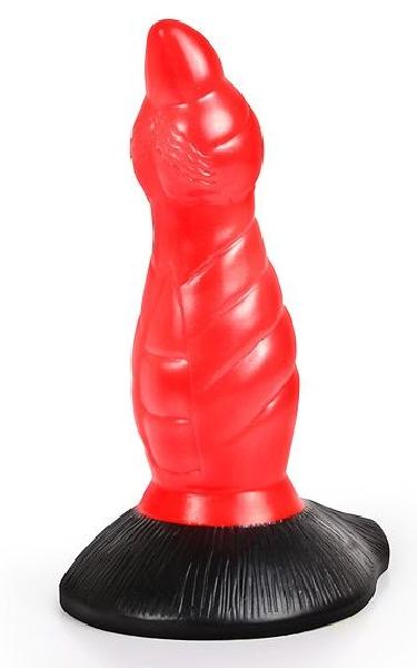 Красно-черный фантазийный фаллоимитатор - 19 см. от Bior toys
