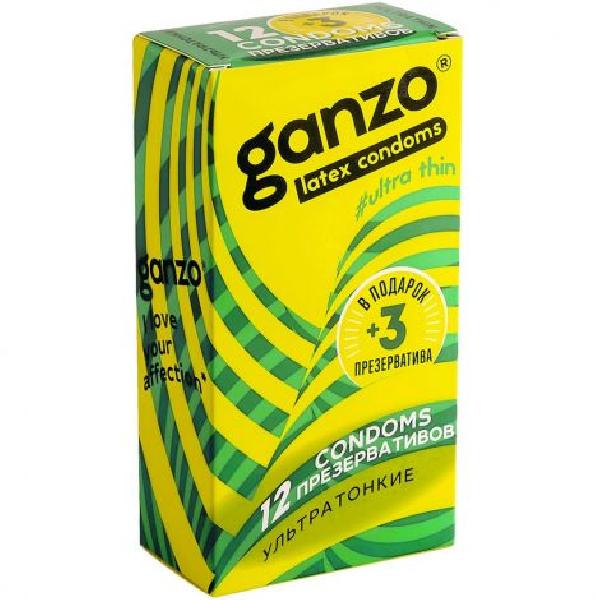 Ультратонкие презервативы Ganzo Ultra thin - 15 шт. от Ganzo