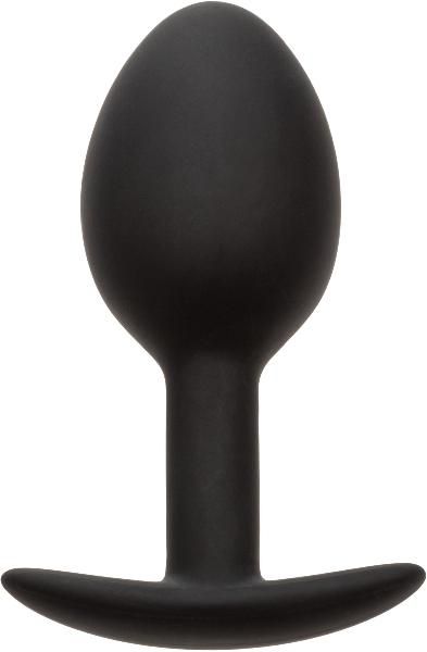 Черная анальная пробка из силикона Weighted Silicone Plug - 7,5 см. от California Exotic Novelties