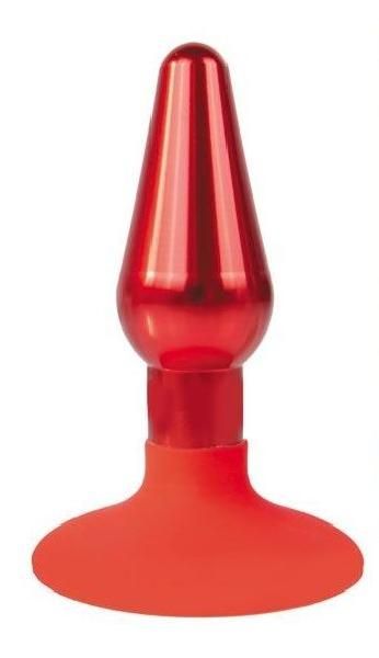 Красная конусовидная анальная пробка - 9 см. от Bior toys