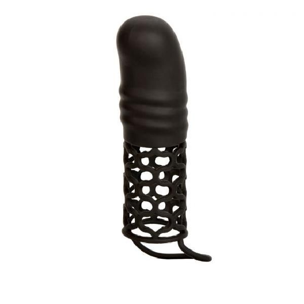 Черная удлиняющая насадка на пенис Silicone 2 Extension - 14,5 см. от California Exotic Novelties