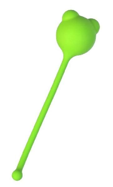 Зеленый силиконовый вагинальный шарик A-Toys с ушками от A-toys