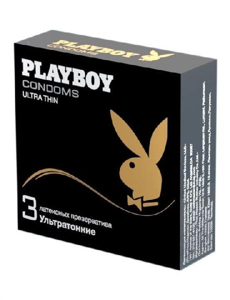 Ультратонкие презервативы Playboy Ultra Thin - 3 шт. от Playboy
