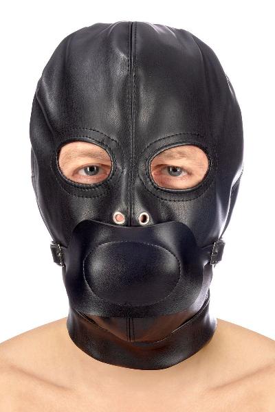 Маска-шлем с прорезями для глаз и регулируемым кляпом от Fetish Tentation