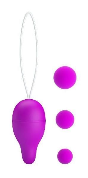 Лиловое вагинальное яйцо с утяжеляющими шариками Kegel Ball от Baile