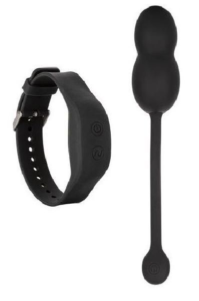 Черные вагинальные виброшарики с браслетом-пультом Wristband Remote Ultra-Soft Kegel System от California Exotic Novelties