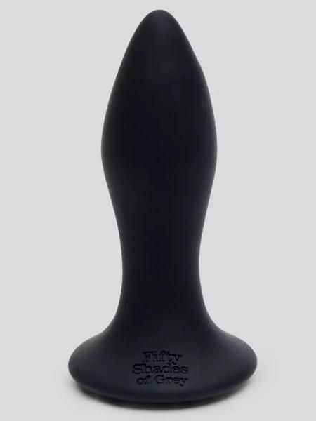 Черная анальная вибропробка Sensation Rechargeable Vibrating Butt Plug - 8,9 см. от Fifty Shades of Grey