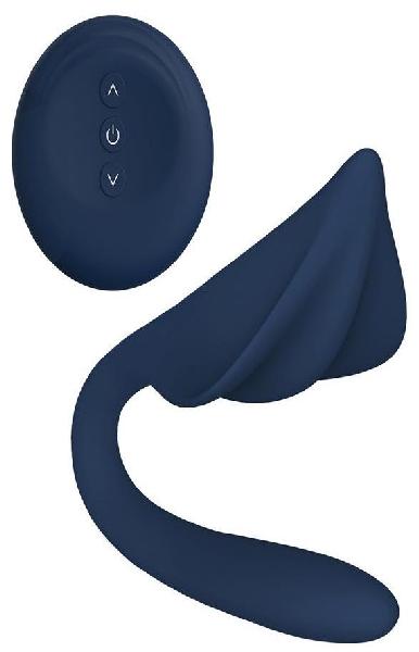 Синий вибромассажер для пар Lotis - 20,2 см. от Dream Toys