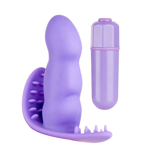 Фиолетовый мини-вибратор с шипованным основанием SEE YOU SECRETLY от Dream Toys