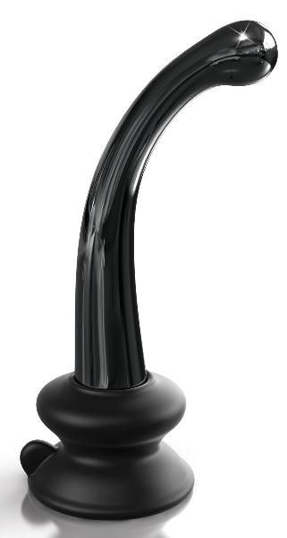 Черный стеклянный фаллоимитатор Icicles №87 с силиконовой присоской - 15,5 см. от Pipedream