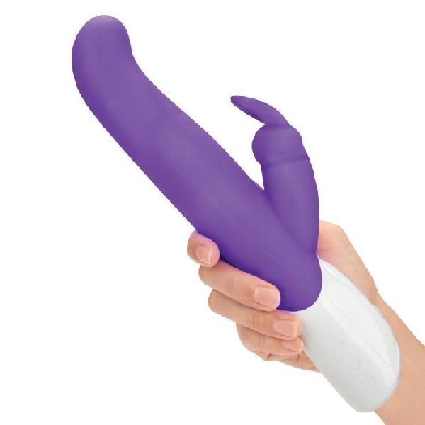 Фиолетовый G-стимулятор с клиторальным отростком - 24 см. от Rabbit Essentials