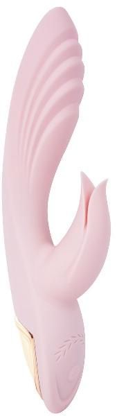Нежно-розовый вибромассажёр-кролик Classic Kiss - 24 см. от Vandersex