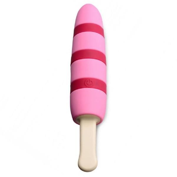 Розовый вибростимулятор-эскимо 10X Popsicle Vibrator - 21,6 см. от XR Brands
