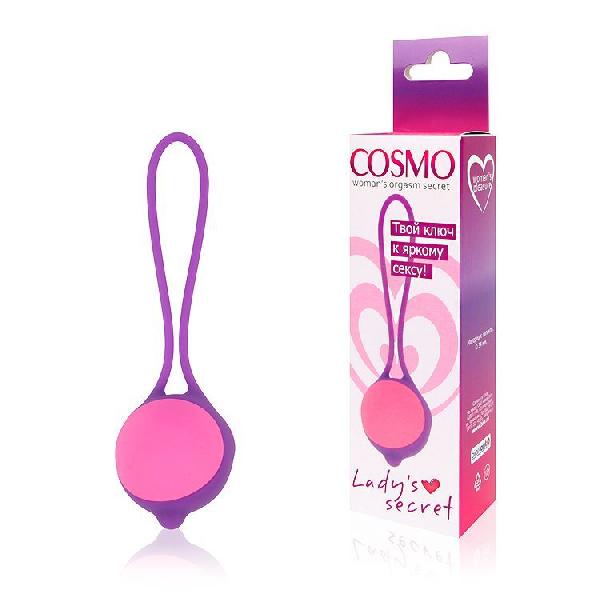 Фиолетово-розовый вагинальный шарик Cosmo от Bior toys