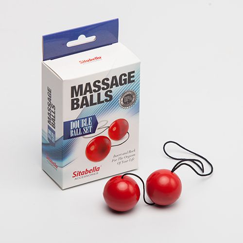 Красные массажные вагинальные шарики от Sitabella