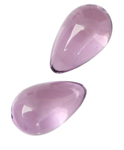 Нежно-розовые стеклянные вагинальные шарики в форме капелек от Sexus Glass