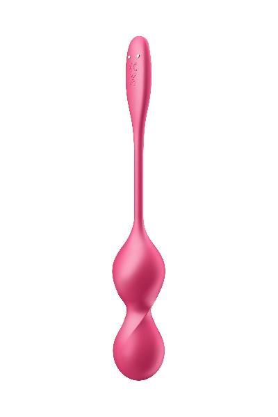 Малиновые вагинальные шарики с вибрацией Love Birds 2 - 22,2 см. от Satisfyer