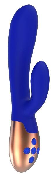Синий вибратор Exquisite с подогревом - 20,5 см. от Shots Media BV
