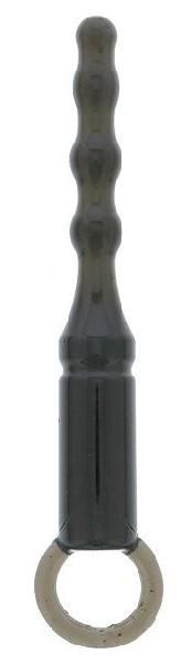 Черная анальная пробка ANAL BEADS WITH LOOP - 12,3 см. от Dream Toys