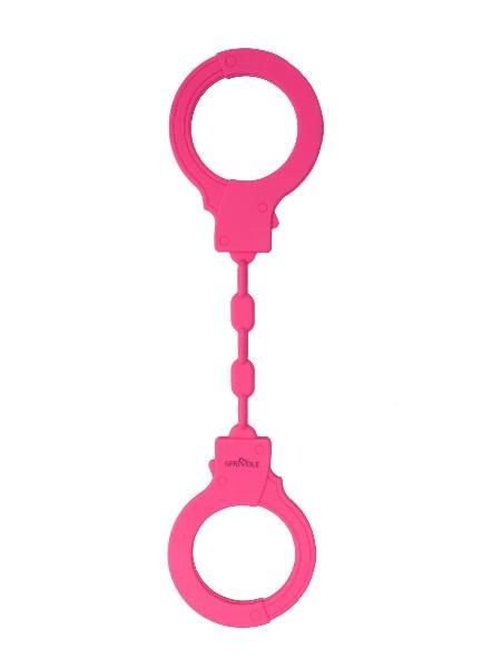 Розовые силиконовые наручники от Le Frivole