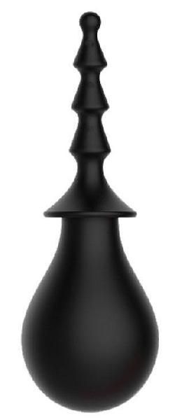 Чёрный силиконовый анальный душ-елочка от Bior toys