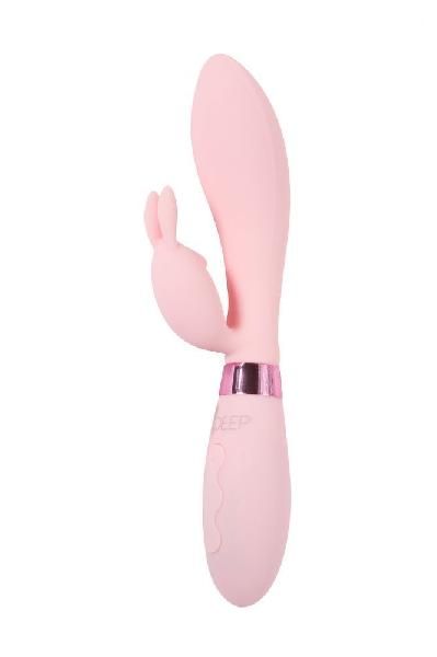 Нежно-розовый вибратор-кролик с независимыми моторчиками Indeep Theona - 21,5 см. от Indeep
