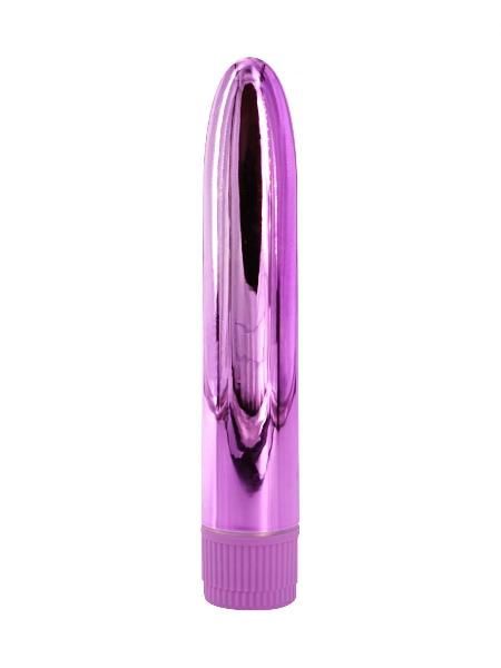 Лиловый глянцевый пластиковый вибратор - 14 см. от Свободный ассортимент