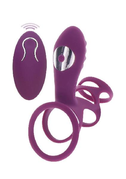 Фиолетовая эрекционная вибронасадка Halo Halo C-Ring Sleeve от Toy Joy