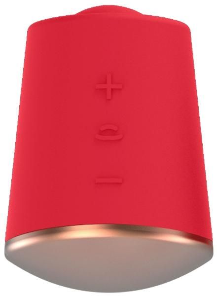 Красный клиторальный стимулятор Dazzling с вибрацией и ротацией - 6,7 см. от Shots Media BV