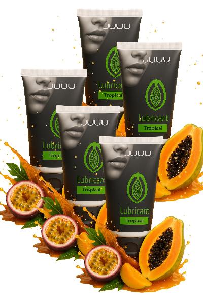 Набор из 5 съедобных лубрикантов JUJU со вкусом тропических фруктов от JuJu