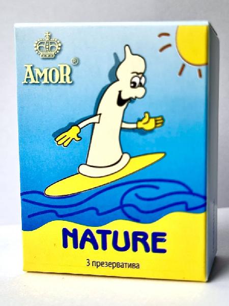 Классические презервативы AMOR Nature  Яркая линия  - 3 шт. от AMOR