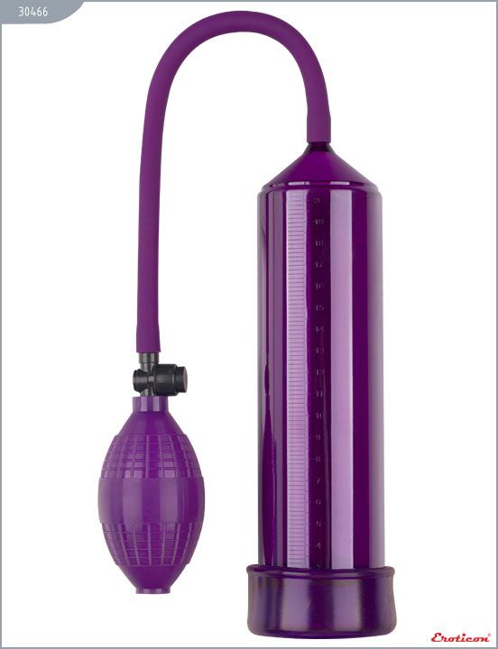 Фиолетовая вакуумная помпа Eroticon PUMP X1 с грушей от Eroticon