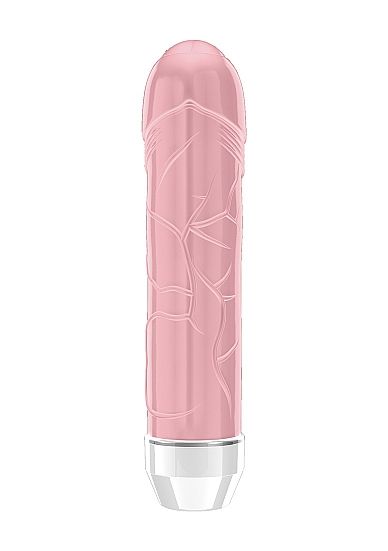 Розовый вибратор Lenore с тонкими венками - 14,5 см. от Shots Media BV