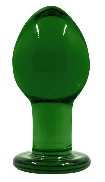 Зеленая стеклянная анальная пробка Crystal Medium - 7,5 см. от NS Novelties