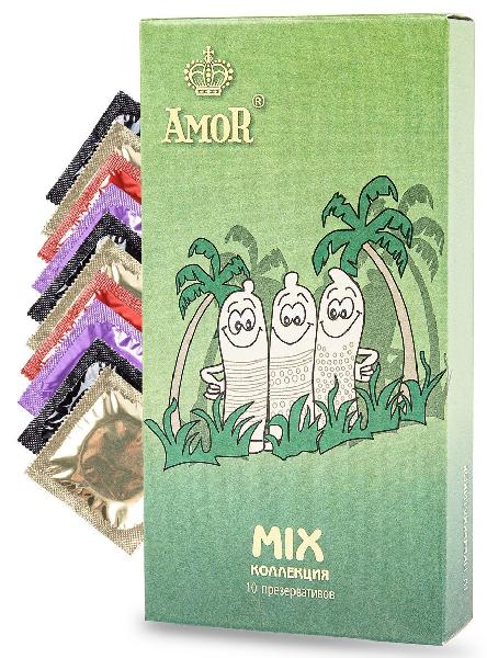 Микс-набор презервативов AMOR Mix  Яркая линия  - 10 шт. от AMOR