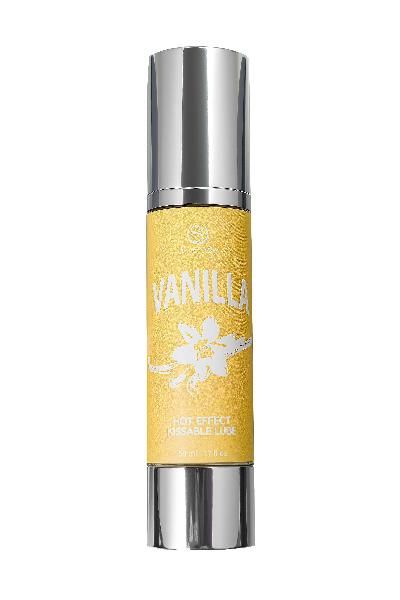 Массажное масло 2-в-1 Vanilla Hot Effect с разогревающим эффектом и вкусом ванили - 50 мл. от Secret Play