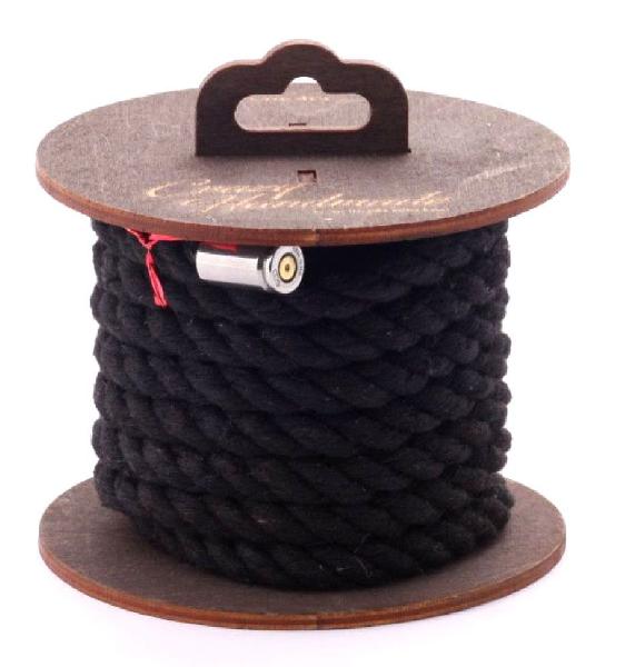 Черная хлопковая веревка для бондажа на катушке - 3 м. от Crazy Handmade