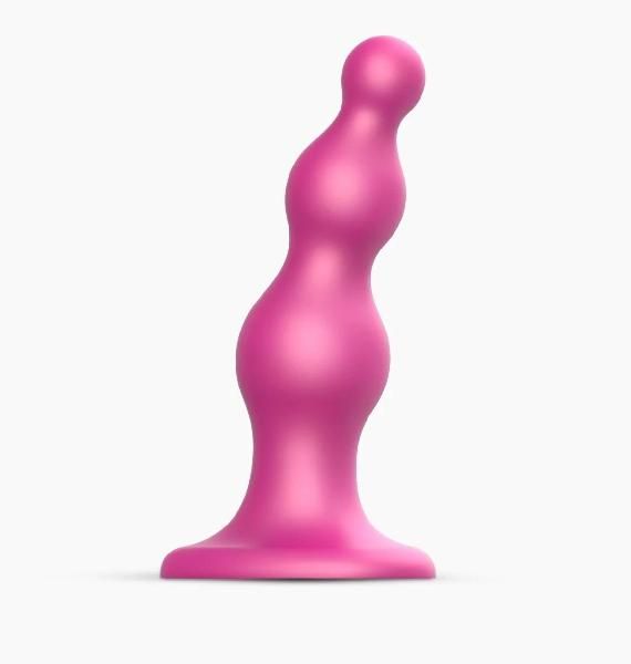 Розовый стимулятор-ёлочка Dildo Plug Beads Framboise Size M - 15 см. от Strap-on-me
