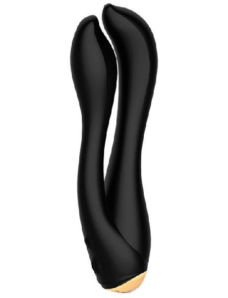Черный анально-вагинальный вибратор Gofinger - 17,5 см. от Yuanse