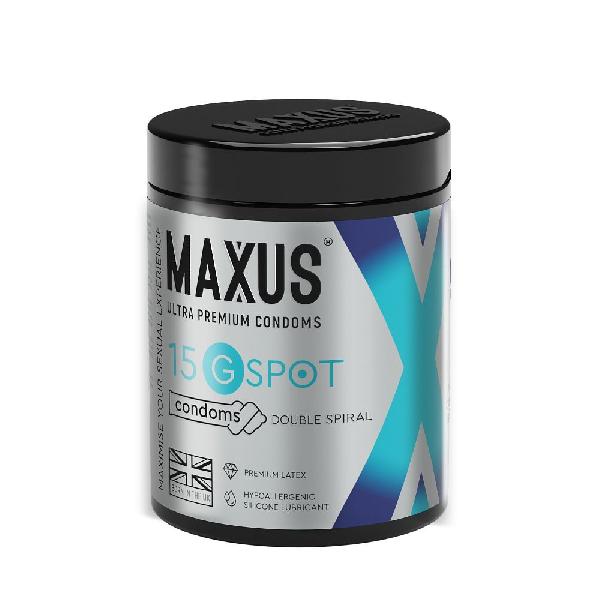 Гладкие презервативы Maxus G spot с двойной спиралью - 15 шт. от Maxus